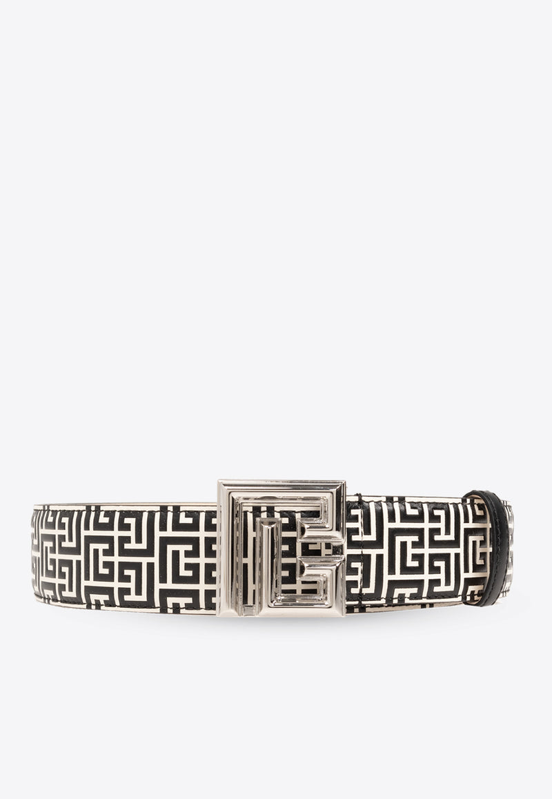 Balmain Logo Monogram Leather Belt