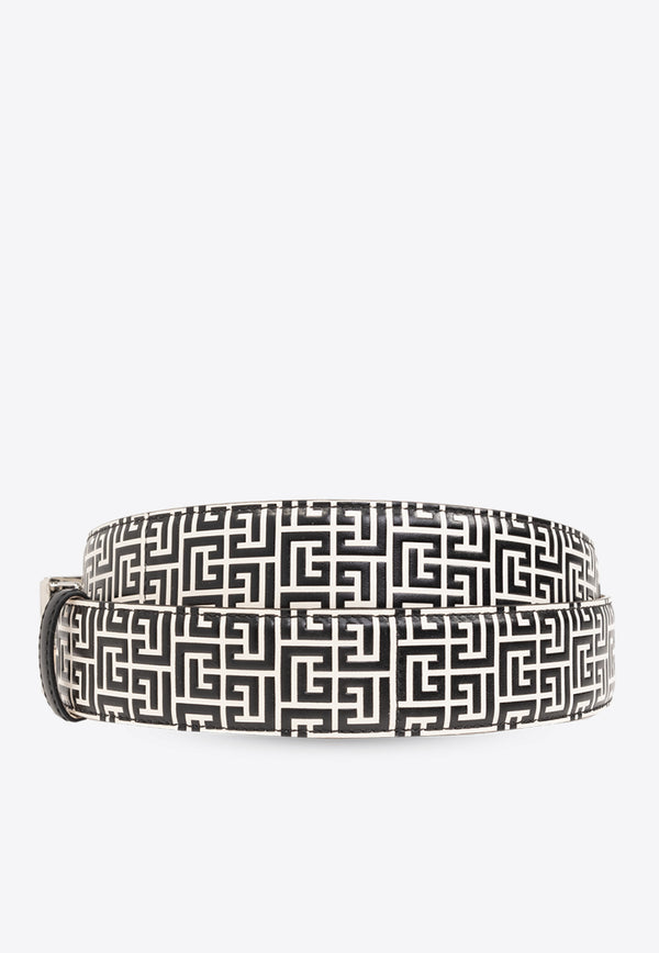 Balmain Logo Monogram Leather Belt