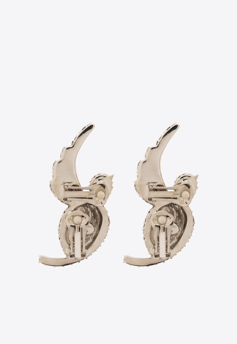 Balmain Swallow Rhinestone-Embellished Earrings