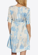 GANNI Cloud Print Mini Dress Blue F9150 6757-033