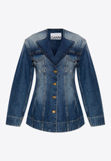 GANNI Buttoned Denim Jacket Blue J1421 6622-091