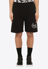 Alexander McQueen Warped Logo Bermuda Shorts Black 781880QXAAM/O_ALEXQ-1000