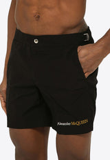 Alexander McQueen Logo Print Swim Shorts Black 7819744419Q/O_ALEXQ-1080
