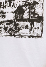 Alexander McQueen Abstract Print Crewneck T-shirt White 781988QTABA/O_ALEXQ-0909