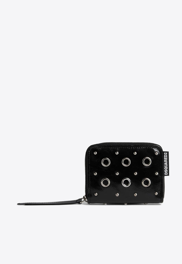 Dsquared2 Eyelet Embellished Leather Wallet Black WAW002701500001_2124