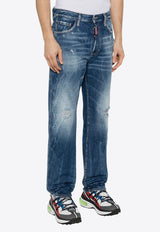 Dsquared2 642 Distressed Straight-Leg Jeans Blue S71LB1379S30891_470