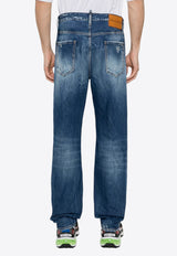 Dsquared2 642 Distressed Straight-Leg Jeans Blue S71LB1379S30891_470