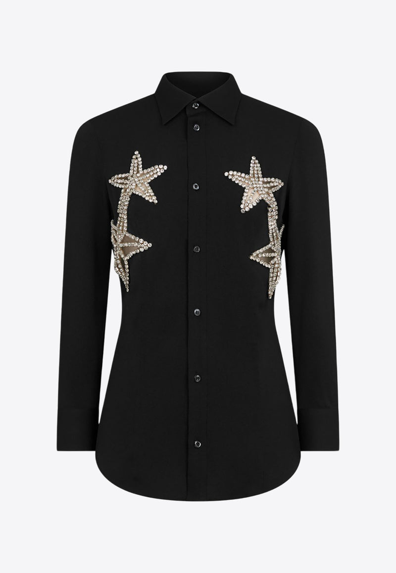 Dsquared2 Starry Night Crystal-Embellished Shirt  Black S72DL0750S76512_900