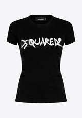 Dsquared2 Mini Fit Logo Print T-shirt Black S75GD0400S23010_900