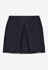 Dsquared2 Tweed Frayed-Hem Mini Skirt Navy S75MA0915S78504_524