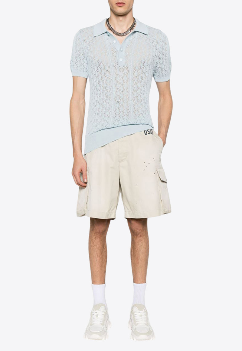 Dsquared2 Paint Splatter Cargo Shorts Beige S74MU0833S41794_806