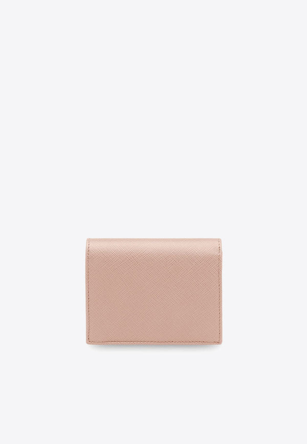 Prada Small Saffiano Logo Bi-Fold Wallet Pink 1MV204QHH_F0236