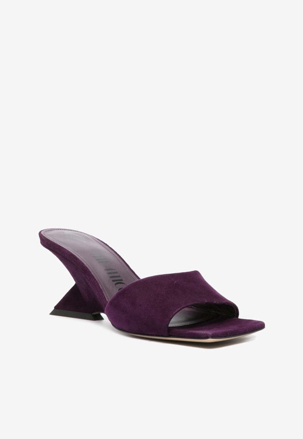 The Attico Cheope 70 Suede Wedge Mules Violet 241WS605L007_614