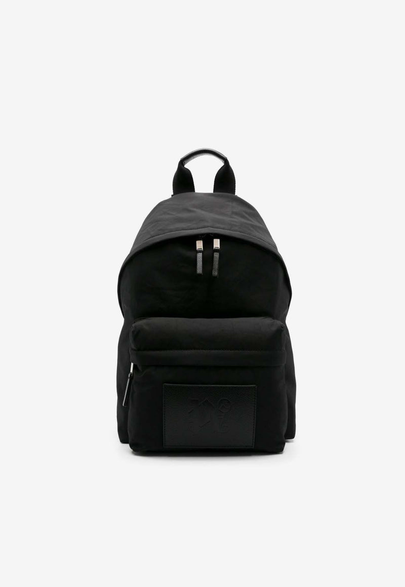 Palm Angels Debossed Logo Nylon Backpack Black PMNB022R24FAB001_1009