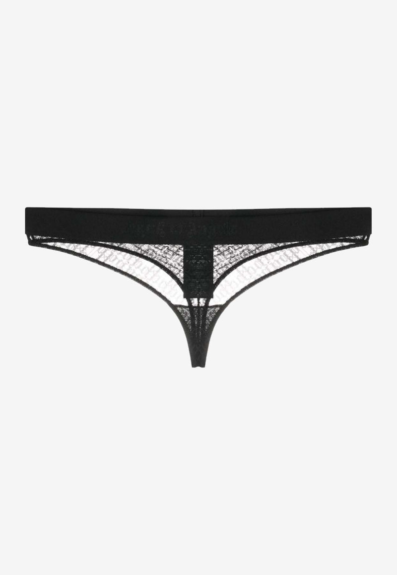 Palm Angels Logo Waistband Lace Thong Black PWUF008F23FAB001_1010