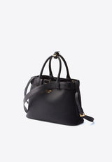 Prada Medium Belted Leather Tote Bag Black 1BA434VOBO2CY9_F0002