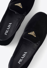 Prada Triangle Logo Velvet Loafers Black 1S387NFD005068_F0002