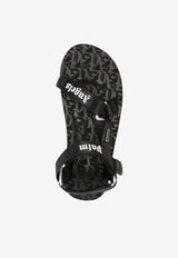 Palm Angels Depa Logo Print Sandals Black PMIH011S24MAT001_1001