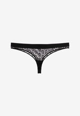 Palm Angels Monogram Jacquard Lace Thong Black PWUF008S24FAB001_1010