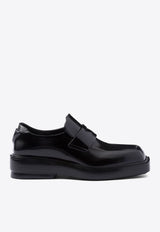 Prada Triangle Patch Leather Loafers Black 1D499NF040055_F0002