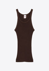 Re/done Ribbed Tank Top Brown R2402WRIBTNKA_COCOA