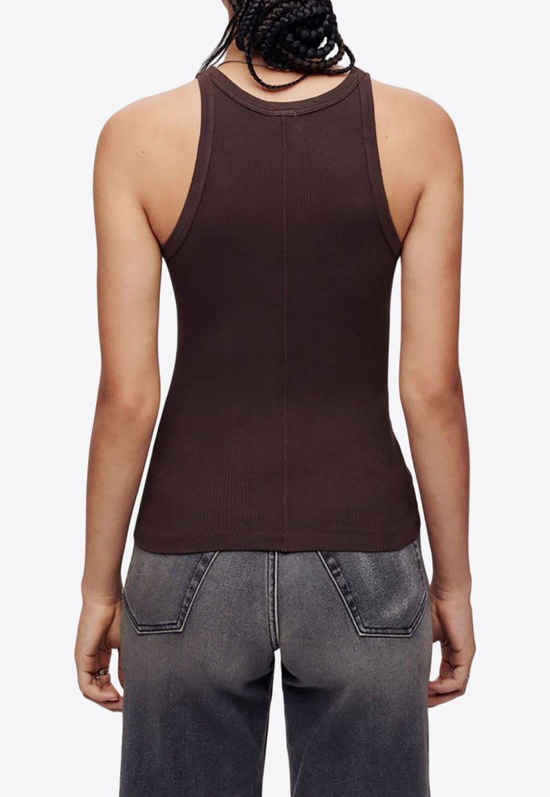 Re/done Ribbed Tank Top Brown R2402WRIBTNKA_COCOA