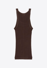 Re/done Ribbed Tank Top Brown R2402WRIBTNKA_COCOA