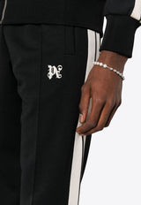 Palm Angels Monogram Embroidered Track Pants Black PMCJ020R24FAB001_1003