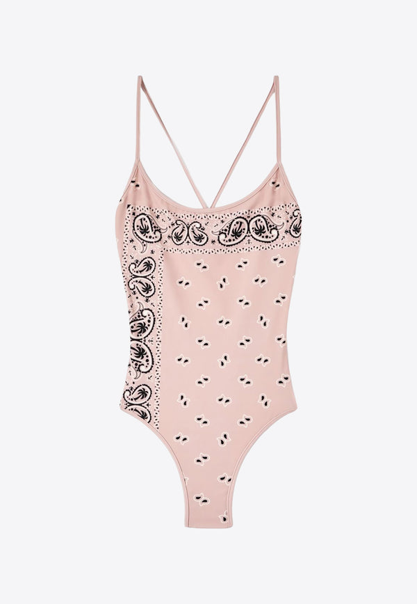 Palm Angels Paisley Print One-Piece Swimsuits Pink PWFC009S24FAB002_3030