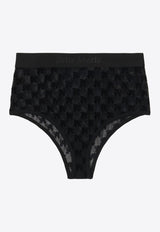 Palm Angels Monogram Jacquard Lace Briefs Black PWUC005S24FAB001_1010