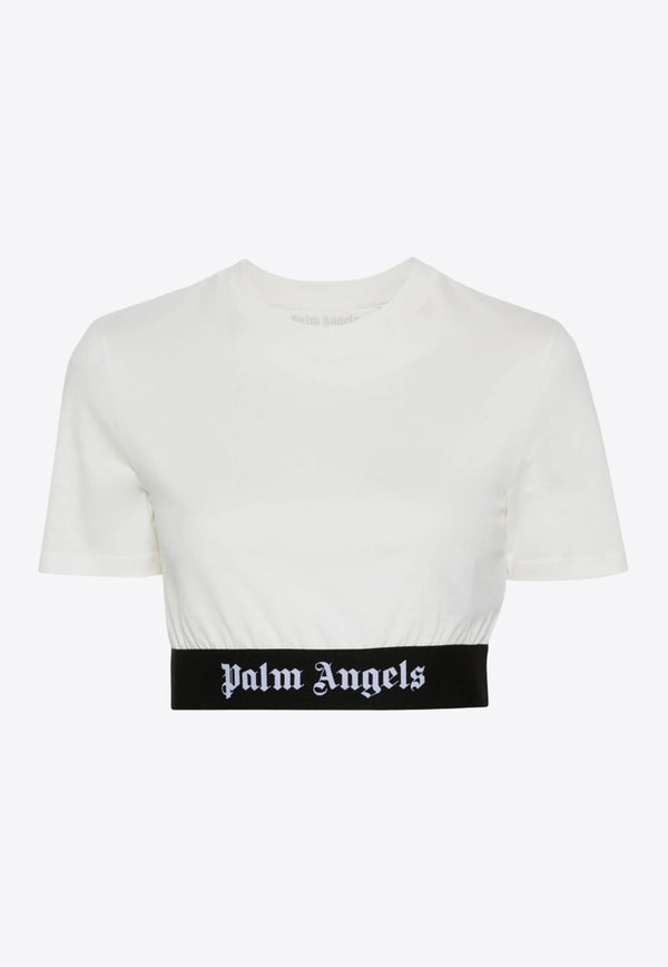 Palm Angels Logo Band Cropped T-shirt Off-white PWAA051S24JER001_0310