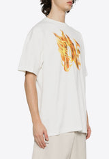 Palm Angels Burning Logo T-shirt White PMAA072R24JER001_0376