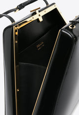 Prada Medium Brushed Leather Tote Bag Black 1BK016VOOOZO6_F0002