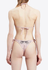 Palm Angels Paisley Print Triangle Bikini Top Pink PWFH005S24FAB003_3030
