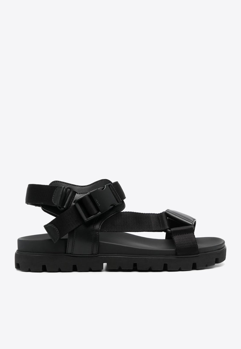 Prada Buckle Fastening Leather Sandals Black 2X30553L74_F0632