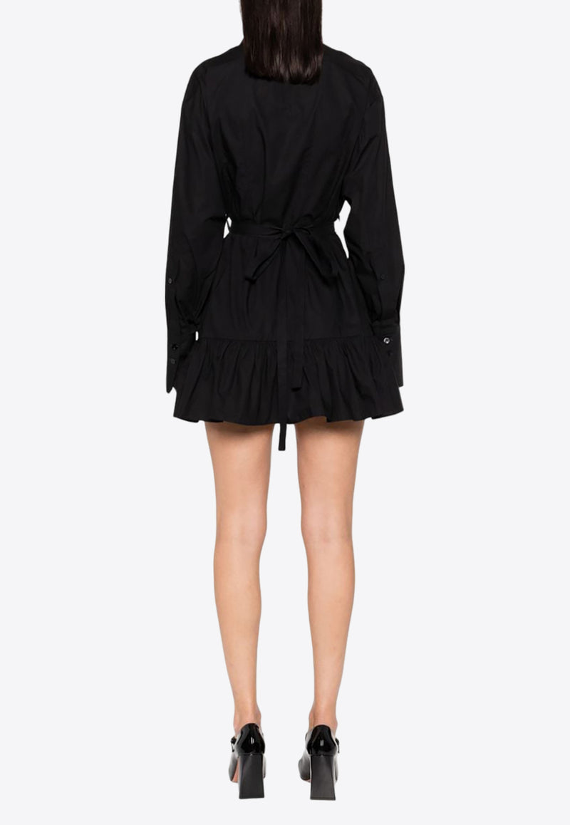 Patou Ruffled Mini Shirt Dress Black DR1360017_999B