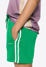 P.A.R.O.S.H Striped Jersey Shorts Green D210567CASH24_005