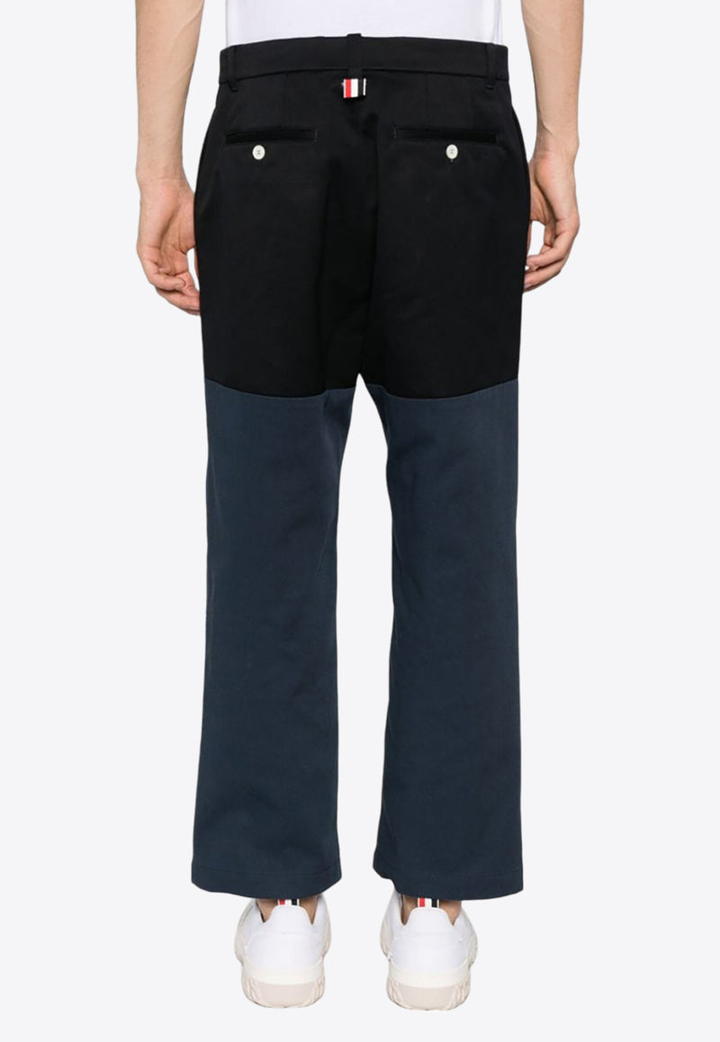 Thom Browne Unconstructed Combo Straight-Leg Pants Blue MTU328UF0175_415