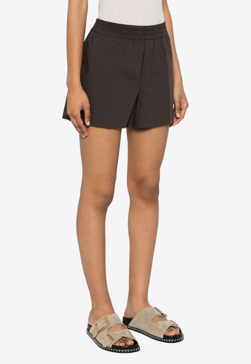 P.A.R.O.S.H Elasticated Poplin Shorts Brown D210149CANYOX24_086