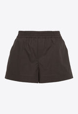 P.A.R.O.S.H Elasticated Poplin Shorts Brown D210149CANYOX24_086