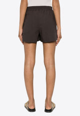 P.A.R.O.S.H Elasticated Poplin Shorts Brown D210149CANYOX24_086