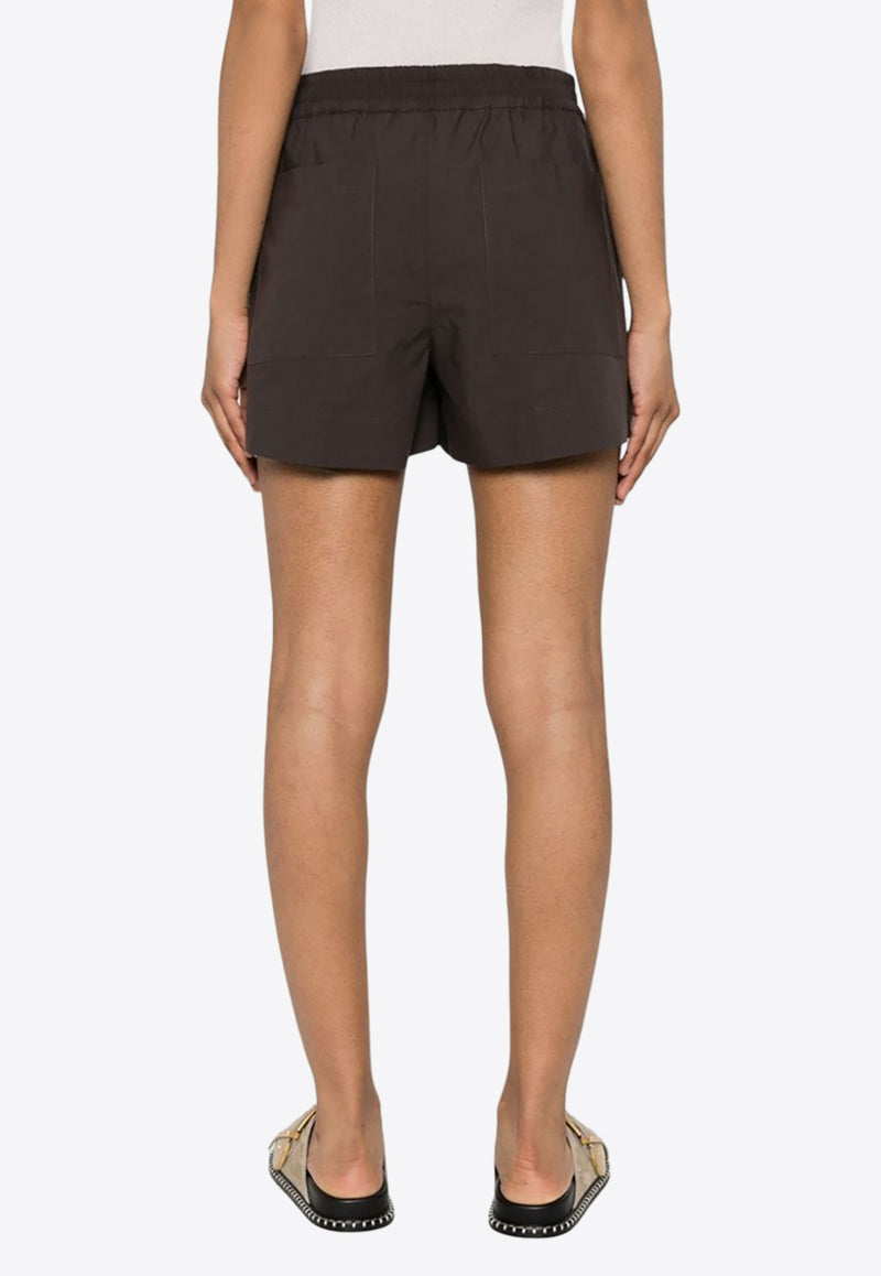 P.A.R.O.S.H Elasticated Poplin Shorts Brown D210149CANYOX24_086