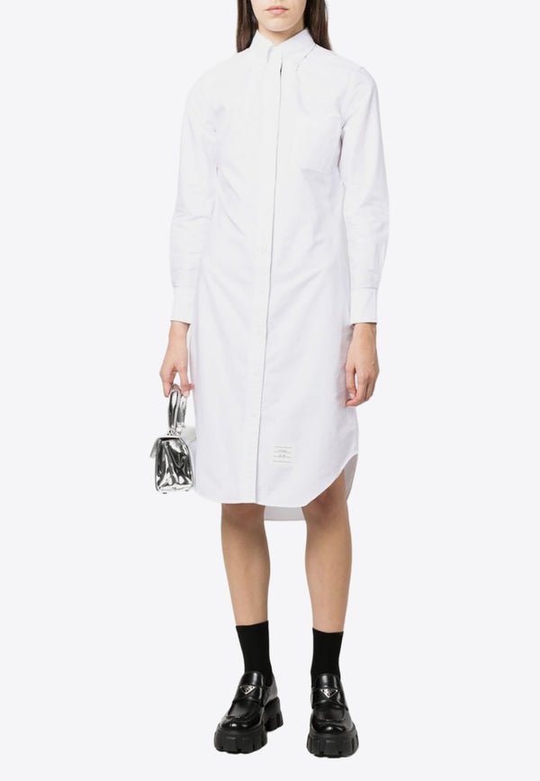 Thom Browne Name Tag Patch Shirt Dress White FDS001EF0313_100