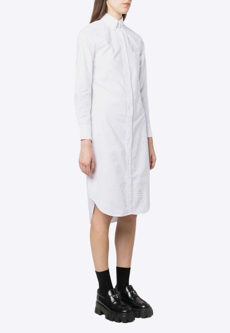 Thom Browne Name Tag Patch Shirt Dress White FDS001EF0313_100