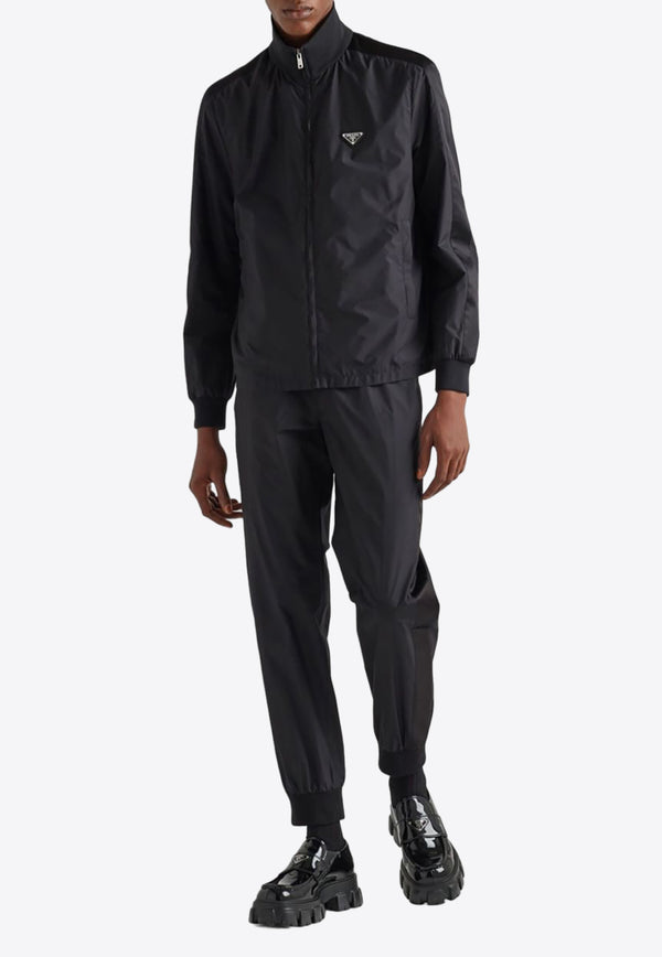 Prada Silk-Blend Zip-Up Jacket Black SGC469SWMO133V_F0002