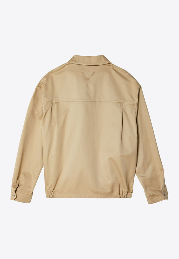 Prada Zip-Up Shirt Jacket Beige SGC493SOOO1UPX_F0065