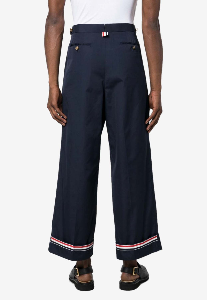 Thom Browne Signature Stripe Wide-Leg Pants Blue MTC162E04502_415