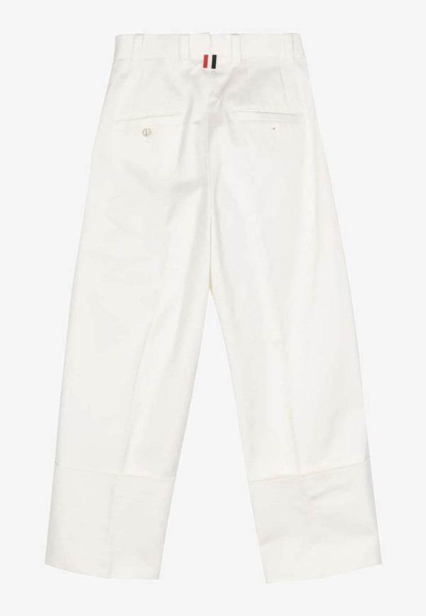 Thom Browne Straight-Leg Chino Pants White FTR014A03788_100