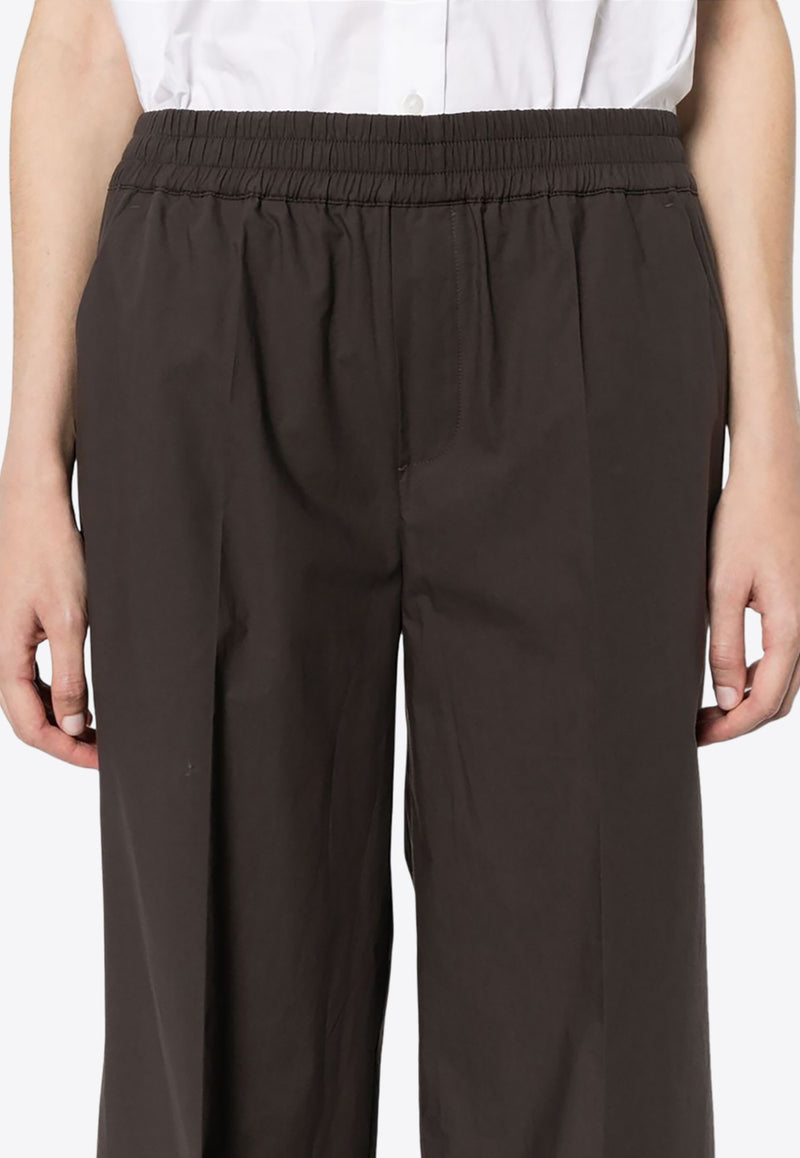 P.A.R.O.S.H Elasticated Straight Pants Brown D232297CANYOX24_086