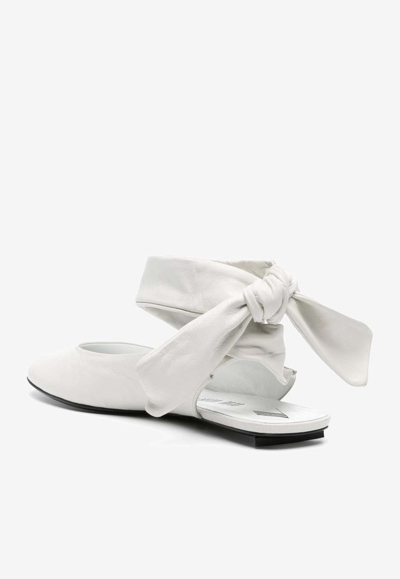 The Attico Cloe Calf Leather Ballet Flats White 242WS793L001_001